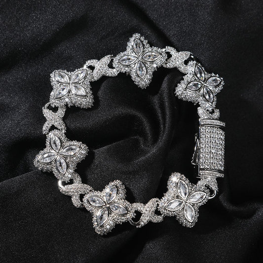 Iced Out Marquise Clover Bracelet | 5A+ Zircon Hip Hop Jewelry