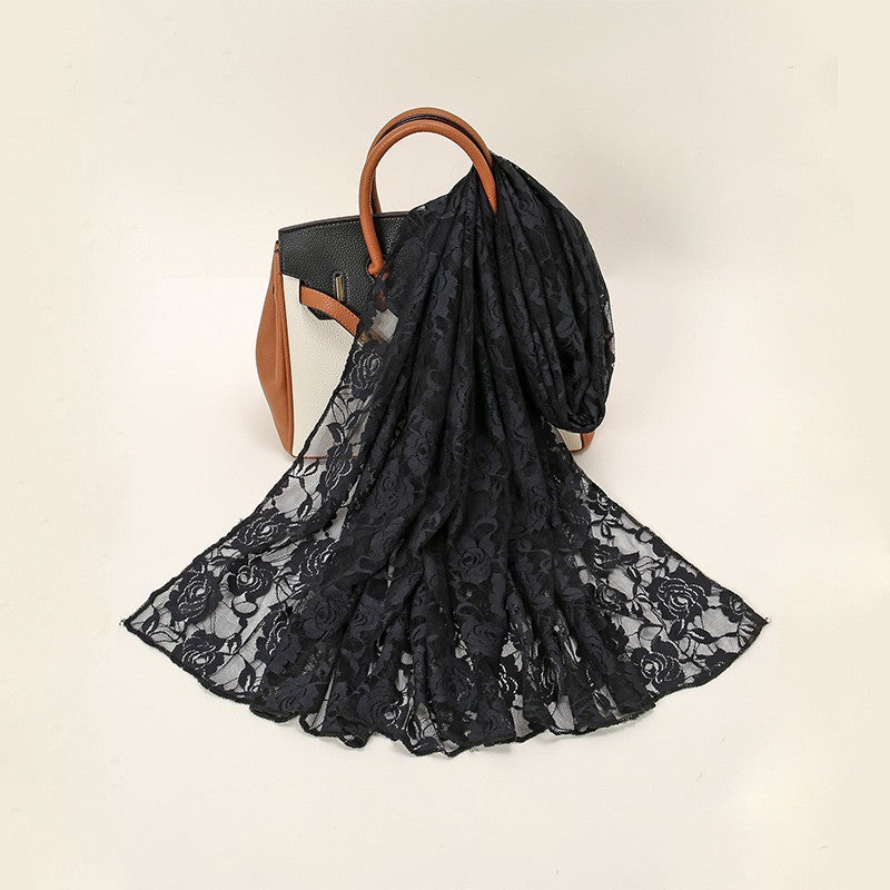 New Black Floral Lace Shawl Shrug Women's Evening Wrap Scarf Bolero