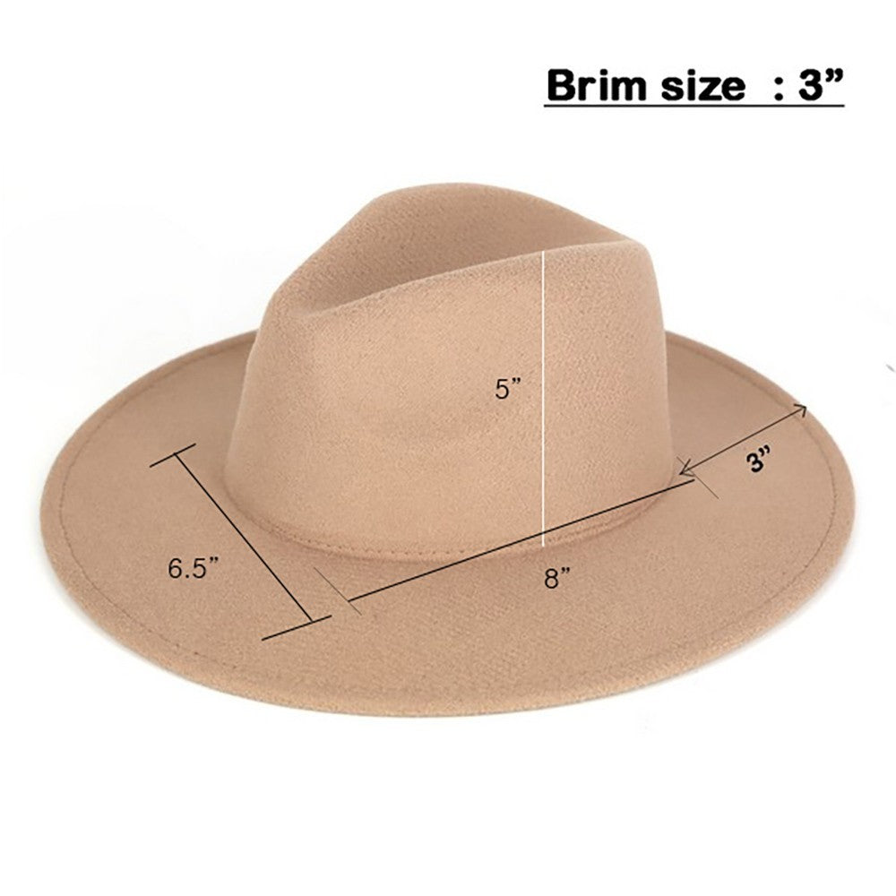 Cream Wide Brim Fedora Hat - Classic Sophisticated Vegan Felt Headwear