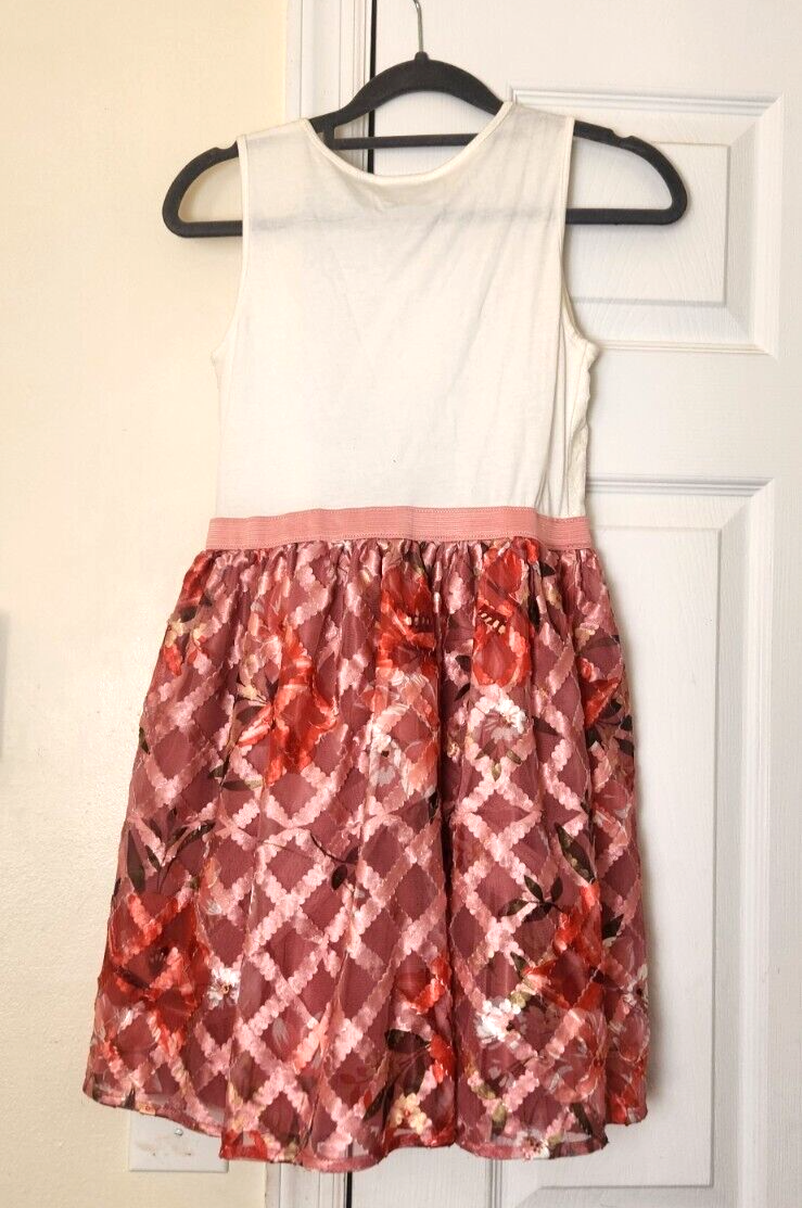 Girls Dress for Formal Occasion Floral Print Sleeveless Dresses Size 10/12