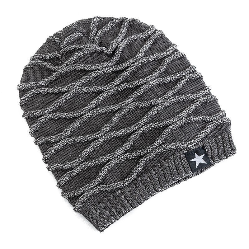 Men's 3-Piece Beanie Hat Set - Slouchy Knit Winter Caps in Gray, Black & Red