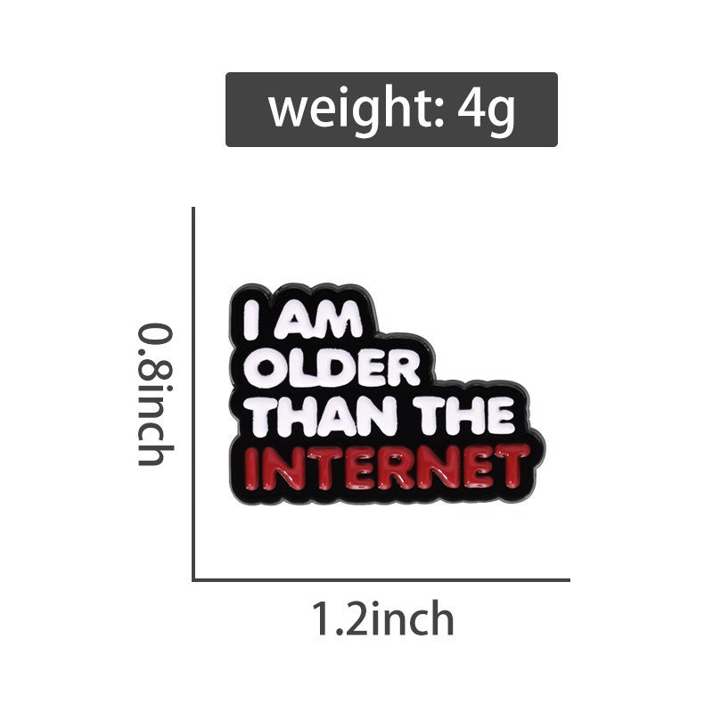 2pcs Funny Engineer & Older Than The Internet Enamel Pin Set Sarcastic Gift