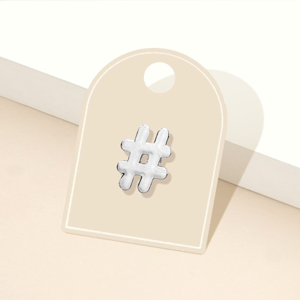 2pc Silver Hashtag Lapel Pin Set - Modern Minimalist Symbol Jewelry Pins