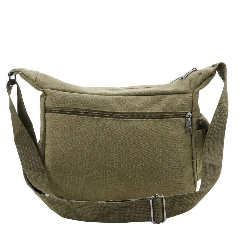 Vintage Canvas Crossbody Bag, Unisex Messenger Shoulder Bag Multi-Pocket Travel