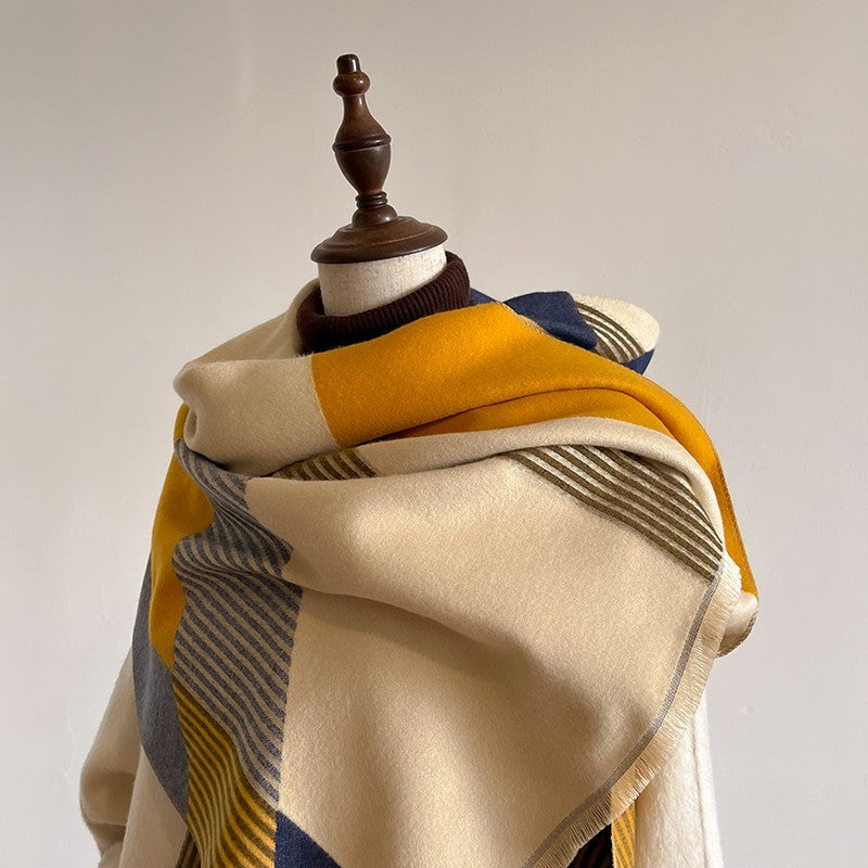 Oversized Geometric Blanket Scarf Shawl Wrap and Scarves for Women Knit Shawls