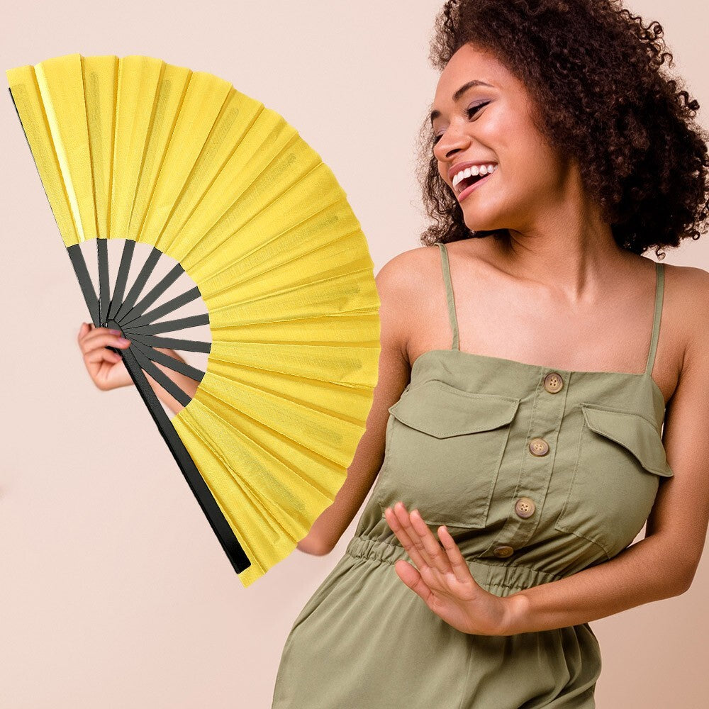 Plain Folding Hand Fan for Line Dance Party Event Performance Accessory