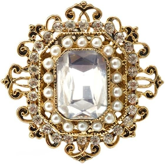 3pcs Vintage Victorian Style Brooch Pin Crystal Pearl Royal Fashion Jewelry