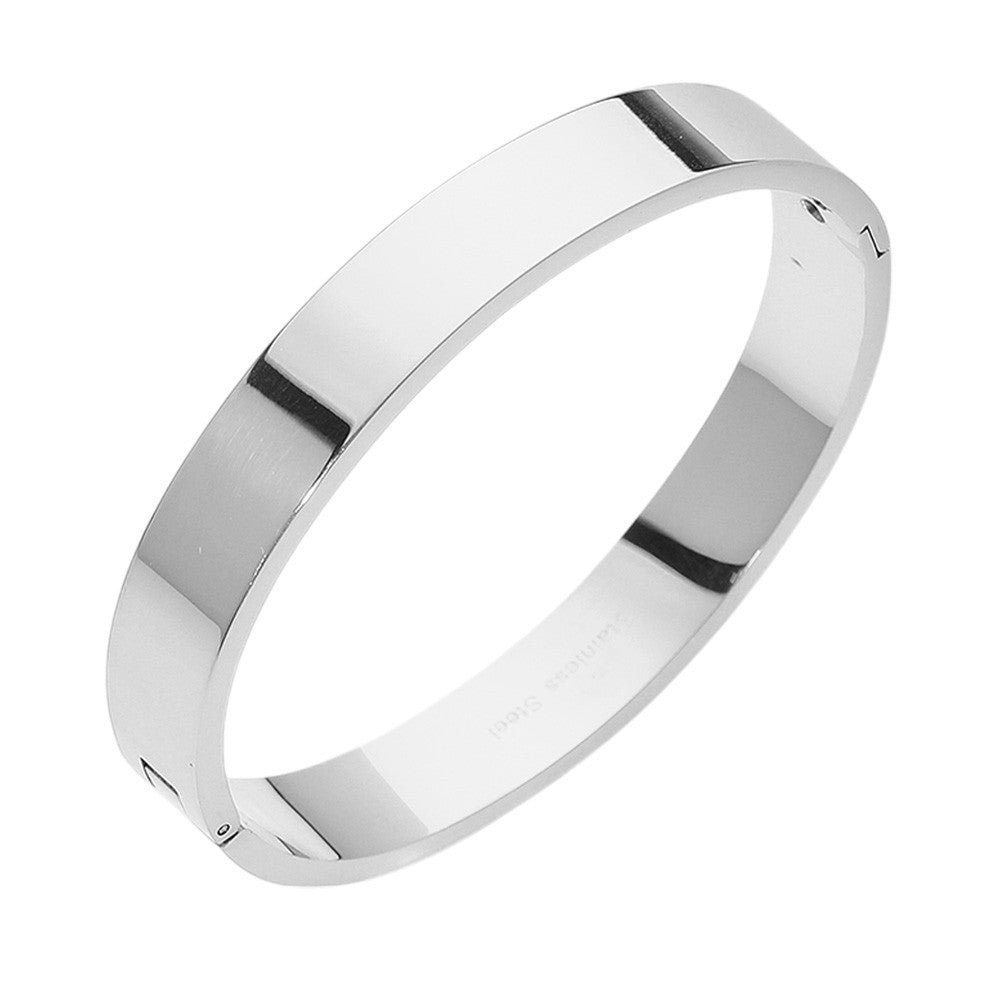 2pcs Stainless Steel Hinged Bangle Bracelets Women Gold & Silver Fashion Jewelry