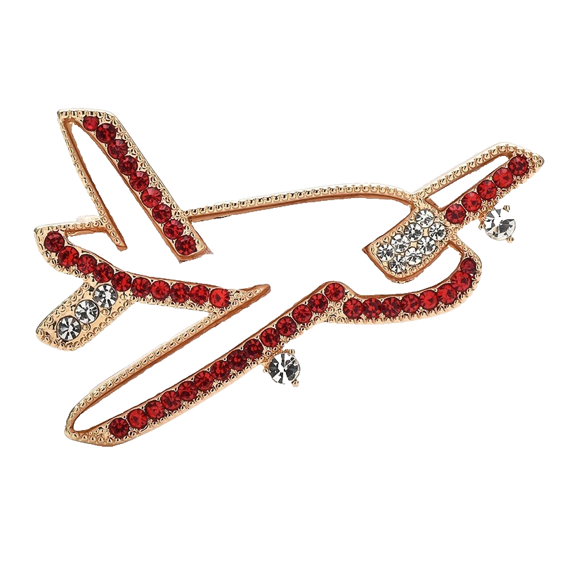 2pcs Airplane Brooch Set Abalone Mother of Pearl Rhinestone Aviation Pilot Pins