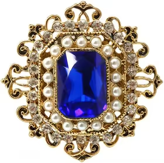 3pcs Vintage Victorian Style Brooch Pin Crystal Pearl Royal Fashion Jewelry