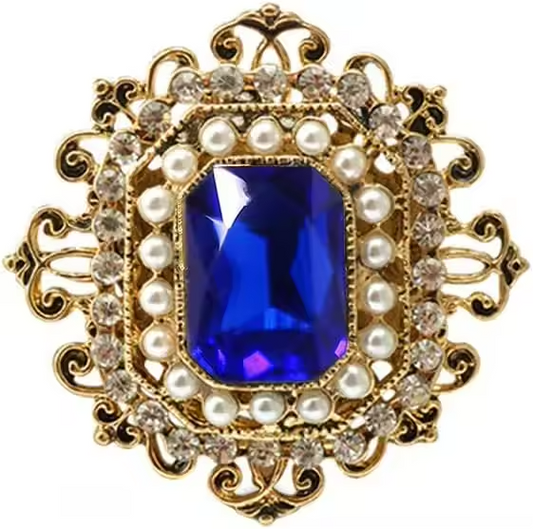 3pcs Vintage Victorian Style Brooch Pin Crystal Pearl Royal Fashion Jewelry