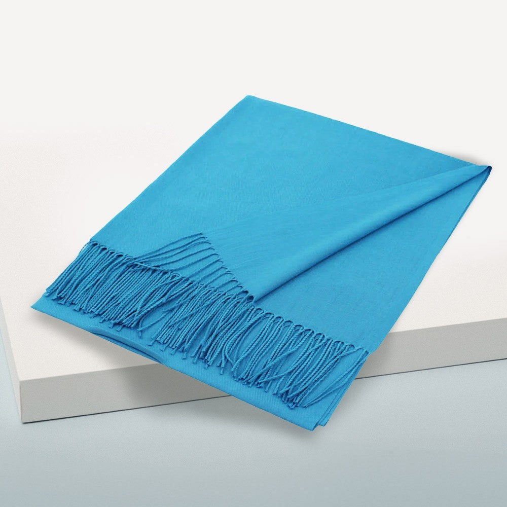 Royal Blue Solid Soft Knit Winter Scarf Long Oversized Wrap Fashion Shawl 28" X