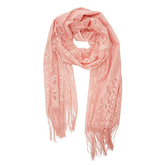 Women Floral Lace Tassel Shawl Wrap Sheer Evening Scarf Soft Lightweight Pashmin