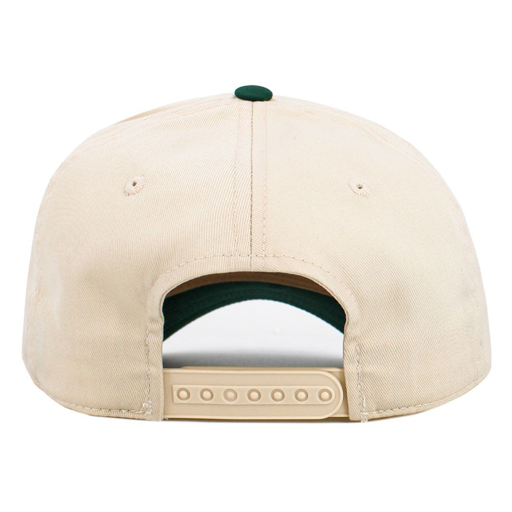 God Is Good Embroidered Trucker Hat Beige and Green Christian Faith Cap