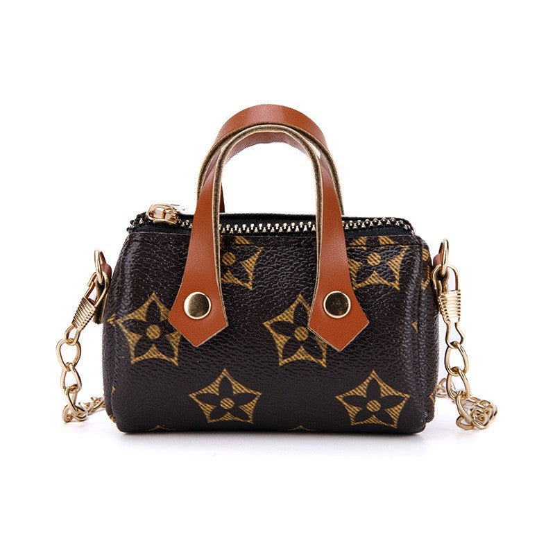 Mini Crossbody Handbag for Women| Ladies Small Barrel Purse with Gold Chain