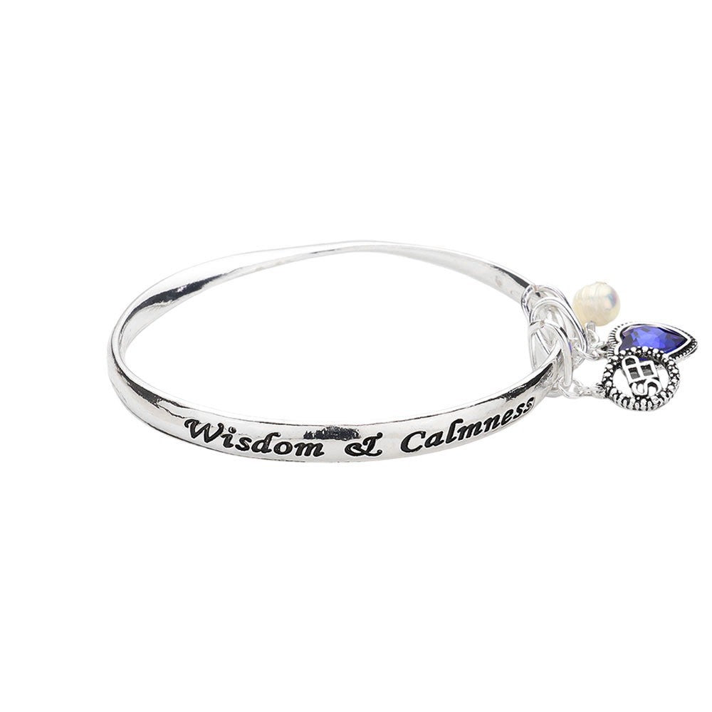 September Birthstone Heart Charm Bracelet – Wisdom & Calmness Gift Jewelry