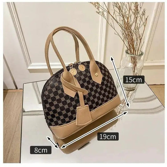 Monogram Dome Crossbody Bag Mini Satchel Top Handle Purse Brown
