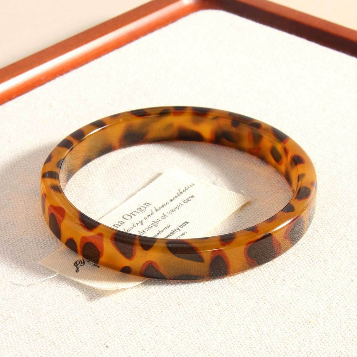 Tortoiseshell Bangle Stack Set: Wide & Thin Acrylic Resin Bracelets