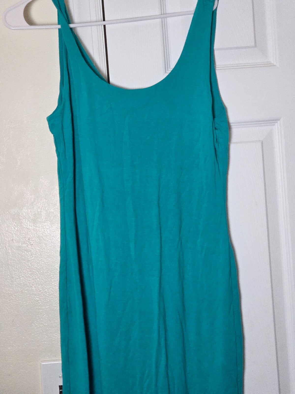 Women’s Sleeveless Bodycon Midi Dress Blue Fitted Stretchy Casual Dress Medium