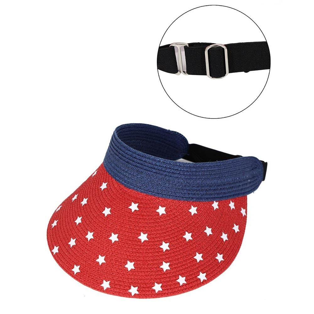 American Flag Roll Up Visor Adjustable Sun Hat Patriotic Summer Accessory