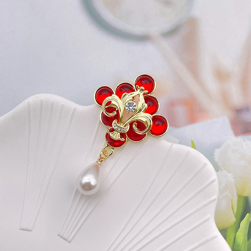 4pcs Enamel Butterfly Fish Fleur de Lis Brooch Pin Set Fashion Jewelry Gift