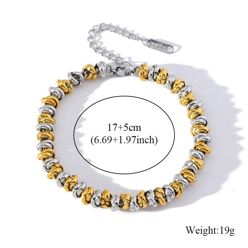 Chunky Two-Tone Necklace Bracelet Set Gold Silver Mixed Metal Chain Link