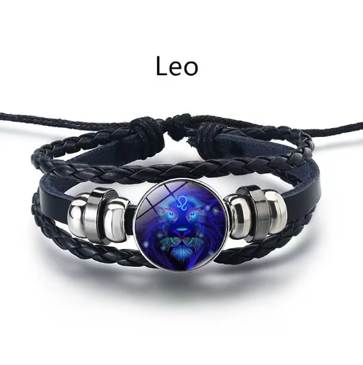 Leo Zodiac Sign Bracelet Adjustable Astrology Jewelry for Women and Men Gift