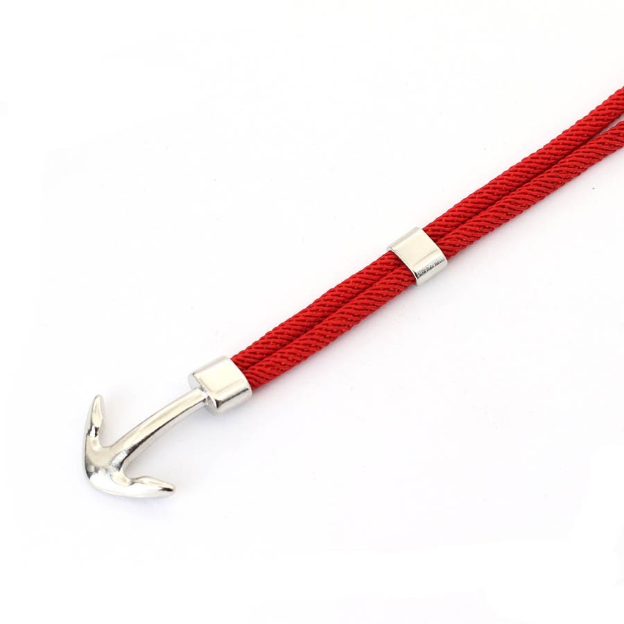 Men’s Red Rope Anchor Bracelet Nautical Charm Casual Sailor Marine Jewelry