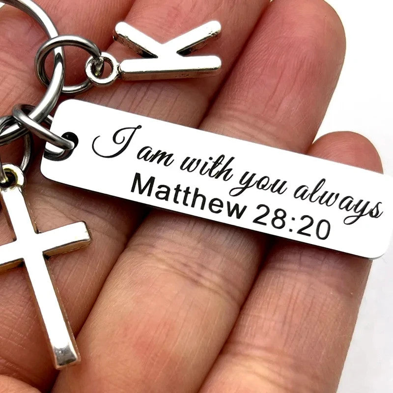 Inspirational Christian Bible Verse Keychain - I Can Do All Things Scripture Rel
