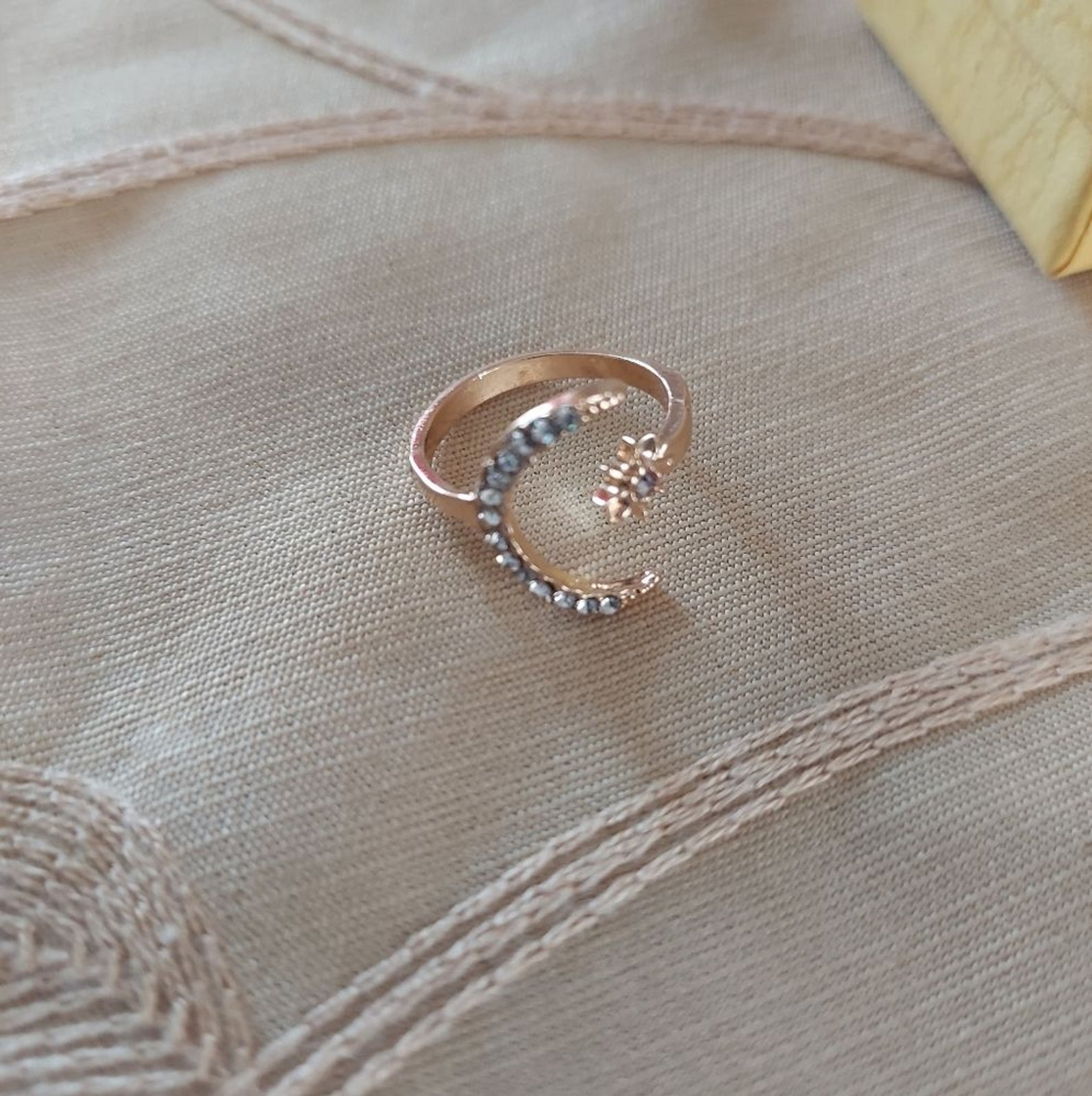 Adjustable Moon and Star Ring