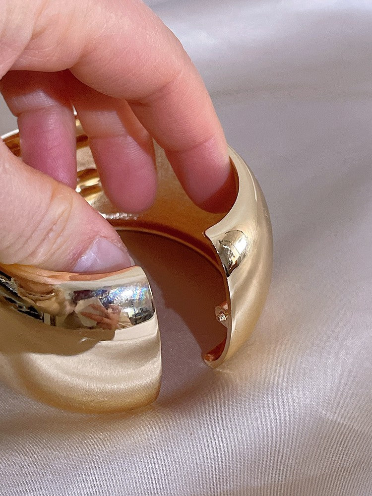 Wide Metal Cuff Bangle Bracelet for Women Stainless Steel Statement Jewelry