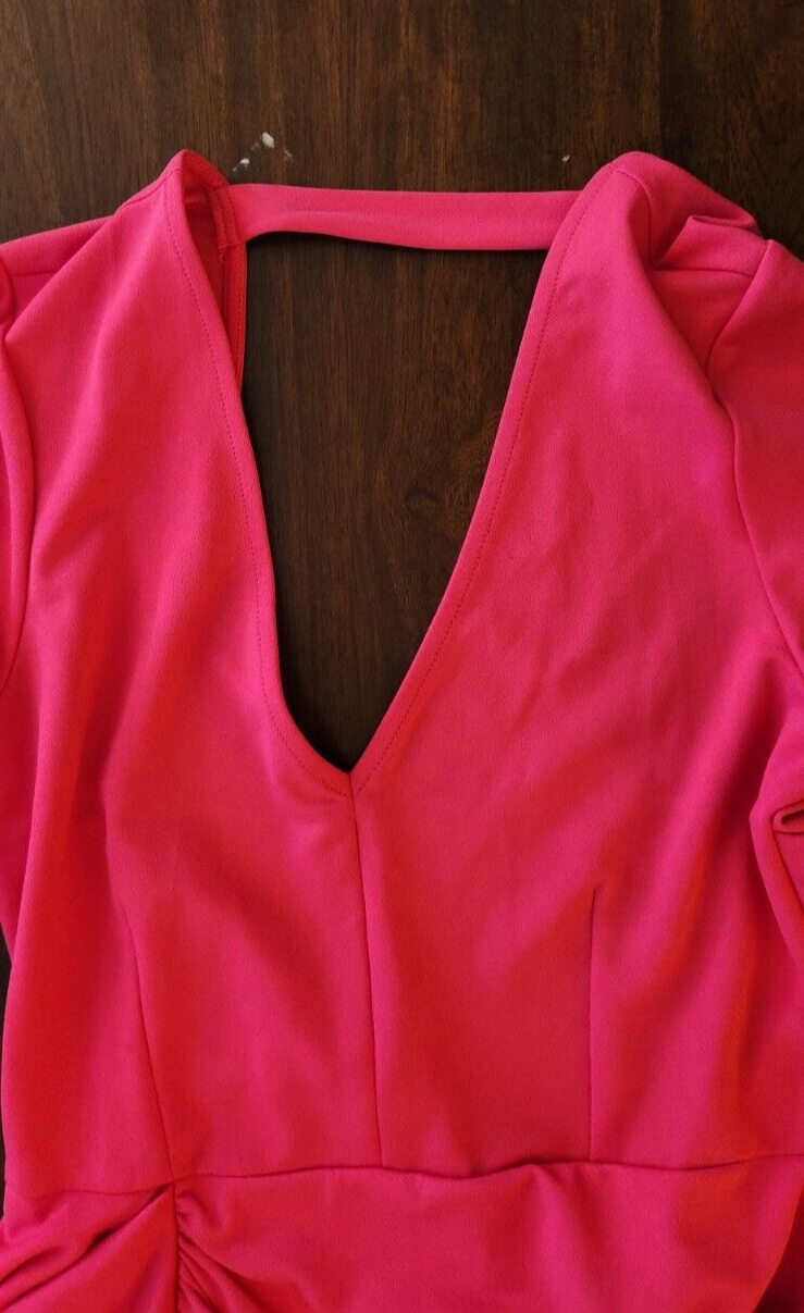 Venus Ruffled Hem Off Shoulder Dress for Women Pink Wedding Guest Dresses Medium