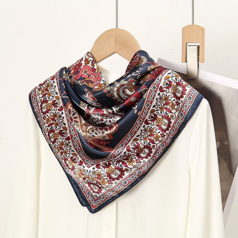 Classic Paisley Satin Scarf Large Square 35"x35" Head & Neck Wear