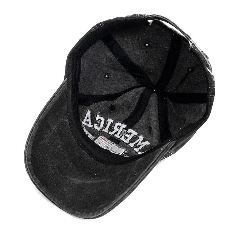 America EST. 1776 Black Baseball Cap for Men – Adjustable Patriotic Hat USA