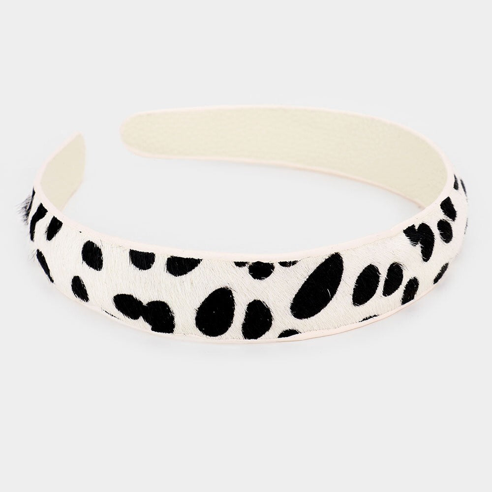 Animal Print Genuine Leather Headband Hair Accessory for Women Girls Fashion