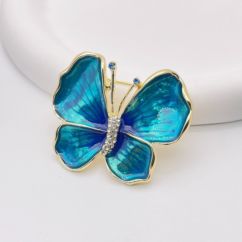 4pcs Enamel Butterfly Fish Fleur de Lis Brooch Pin Set Fashion Jewelry Gift