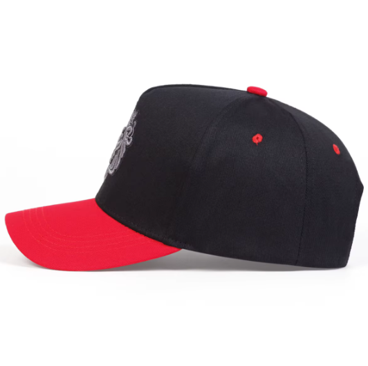 Crown Lion Embroidery Baseball Cap for Men Fashion Statement Hats Red and Black
