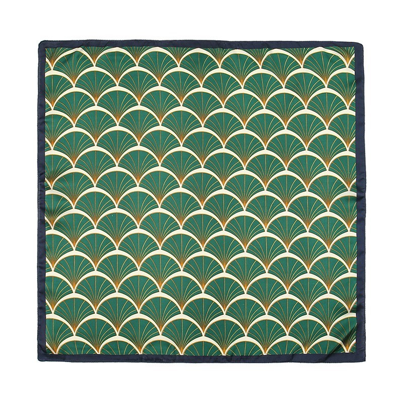 Luxury Satin Silk Leaf Print Square Scarf 27.5" Women Fashion Neck Head Wrap