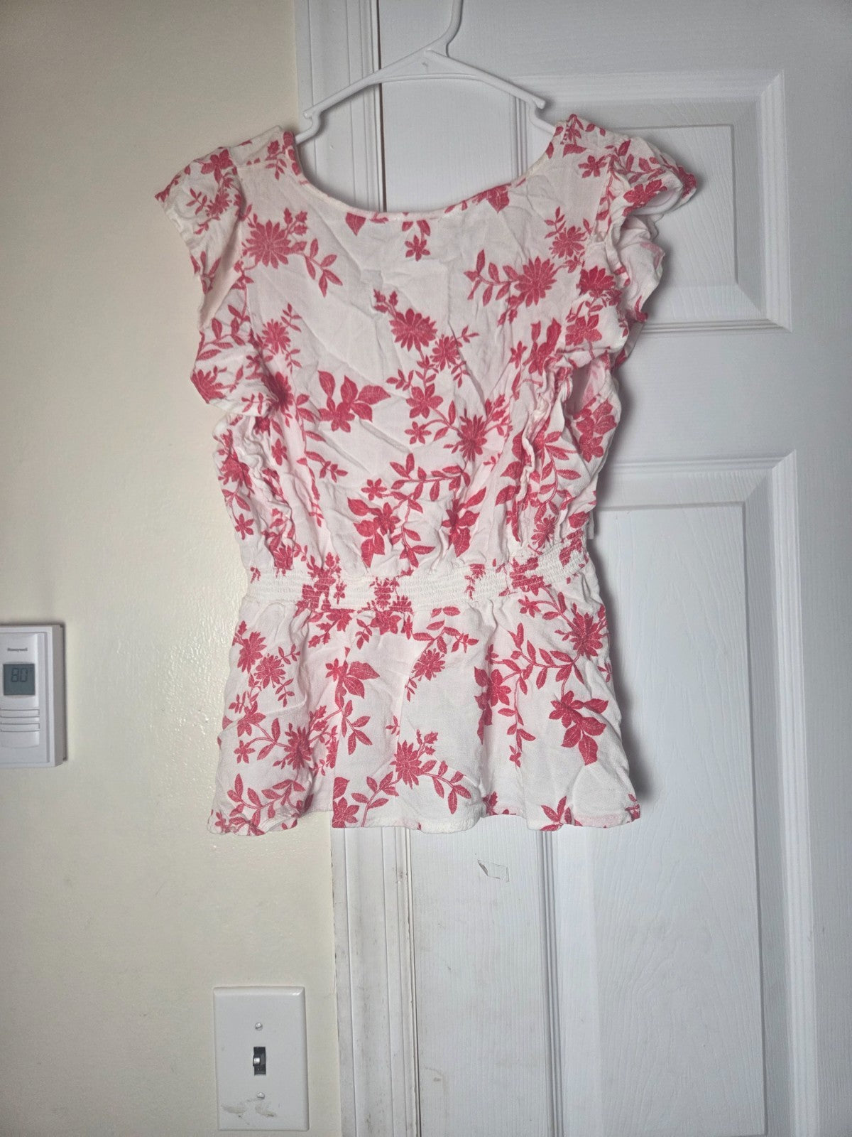 Floral Keyhole Top for Women Lightweight Printed Blouse Casual Spring and Summer
