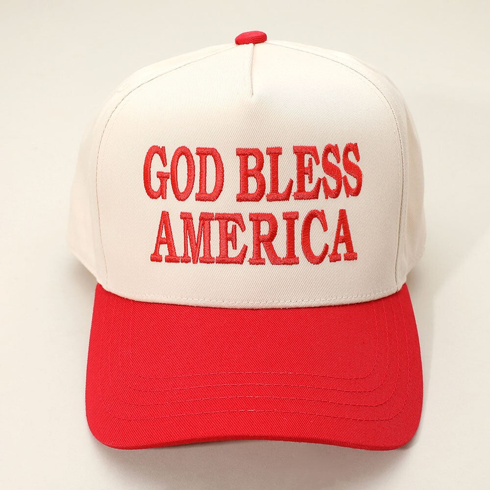 GOD BLESS AMERICA Embroidered Baseball Cap USA Patriotic Hat Adjustable