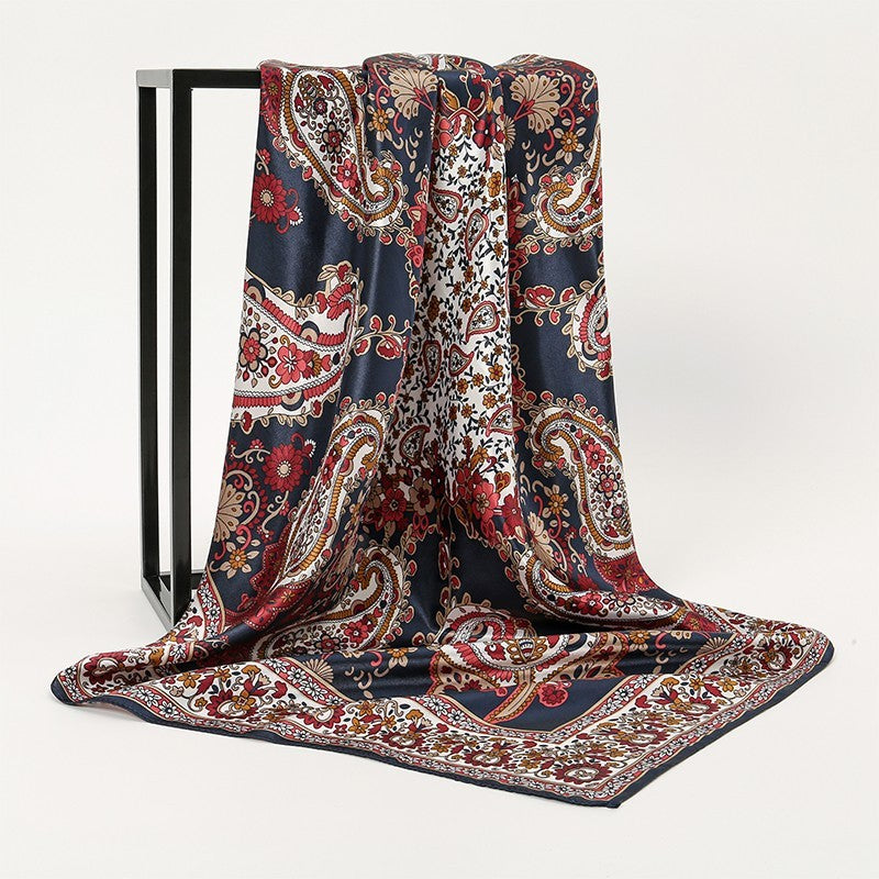 Classic Paisley Satin Scarf Large Square 35"x35" Head & Neck Wear