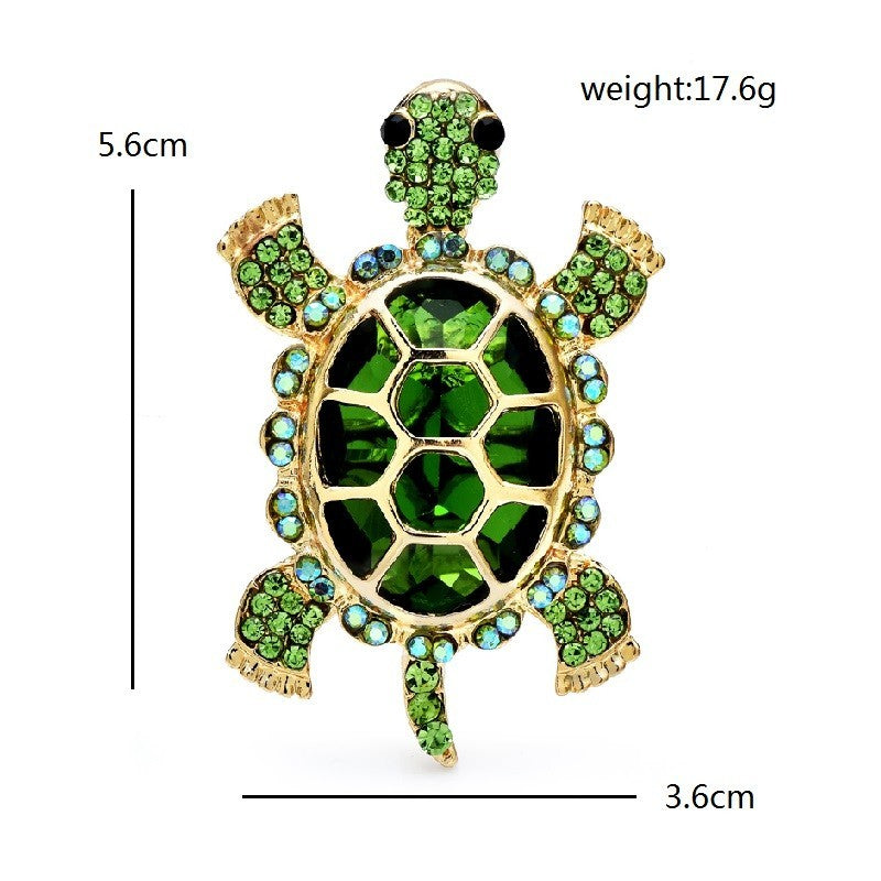 2pcs Sparkling Rhinestone Sea Turtle Brooches Pink Green Crystal Tortoise Pins