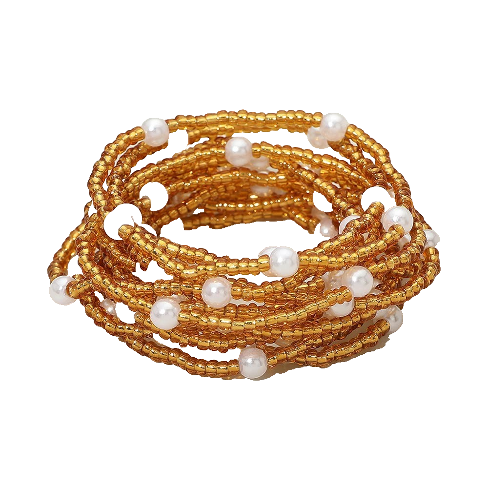 12pc Pearl Seed Bead Stretch Bracelet Set Multi Layer Stackable Boho Elegant Jew