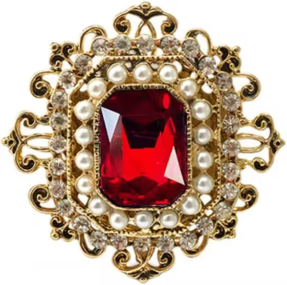 3pcs Vintage Victorian Style Brooch Pin Crystal Pearl Royal Fashion Jewelry