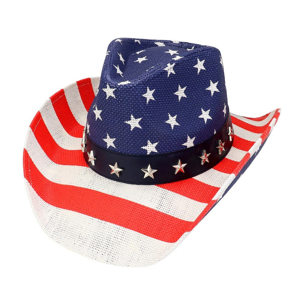 American Flag Cowboy Hat Western Style 4th of July Patriotic Hats Accessories US