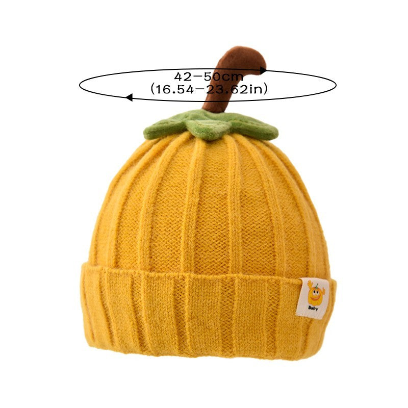 2 Pack Knitted Pumpkin Beanie Baby Toddler Hat 6M-3Y Yellow Orange Fall Costume