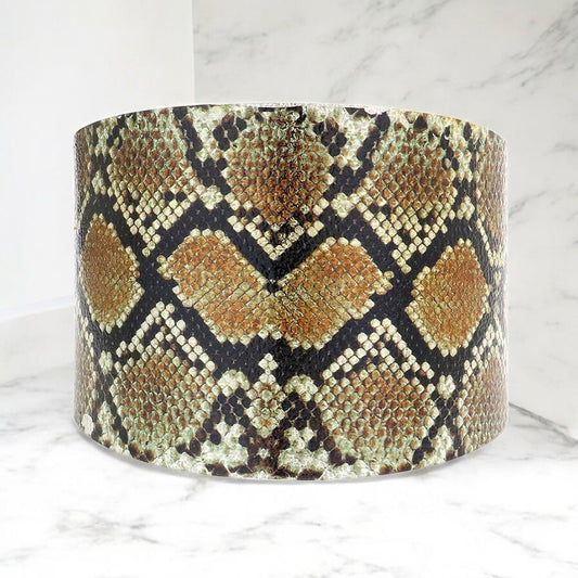 Wide Python Snakeskin Print Statement Cuff Bracelet - Bold 2.2" Fashion Jewelry