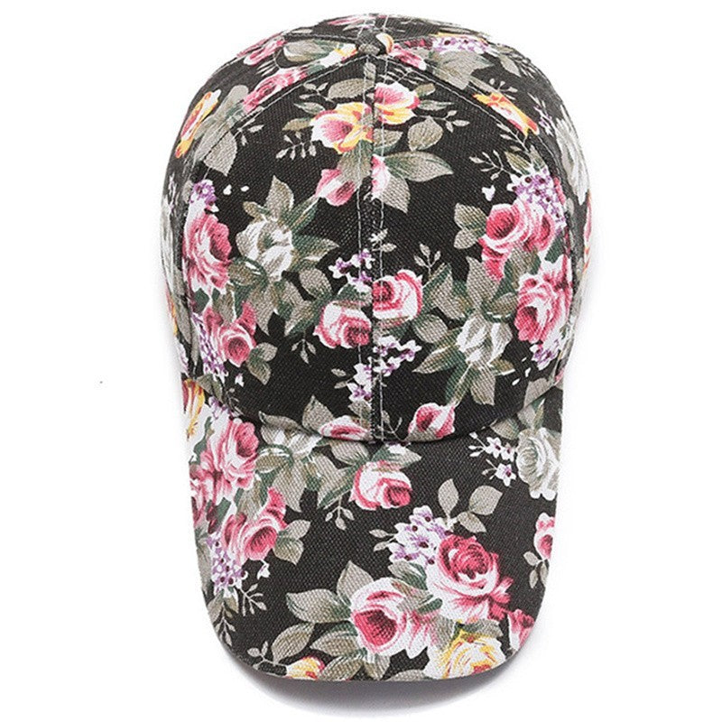 Women's Floral Print Baseball Cap Adjustable Summer Cotton Sun Hat