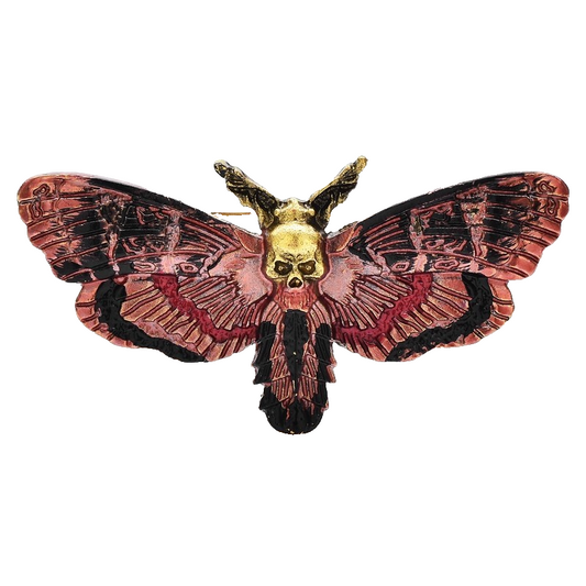 Death's Head Hawkmoth Skull Moth Brooch Pin Goth Steampunk Halloween Jewelry Gif