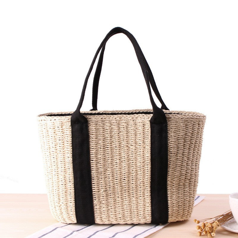 Handmade Rattan Straw Tote Bag Women Large Woven Shoulder Handbag Beach Totes